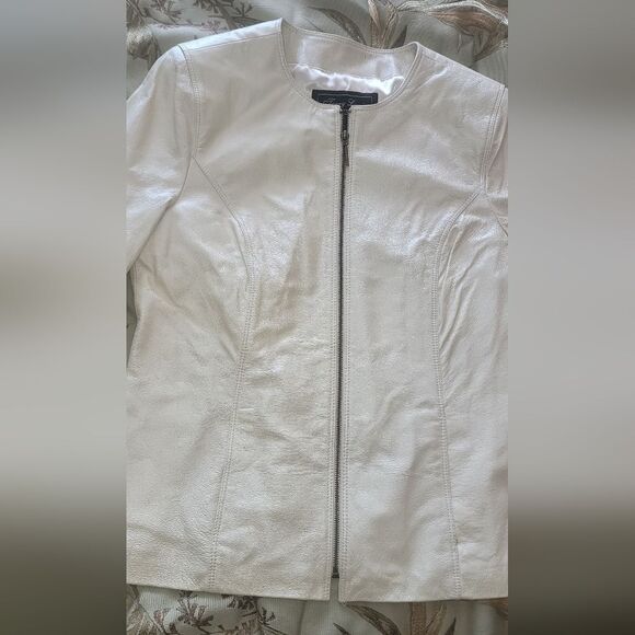 Terry Lewis Classic Luxuries cream leather jacket / blazer - Picture 7 of 16